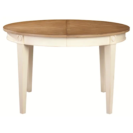 Round Kitchen Table with Casual Cottage Style and White Finish